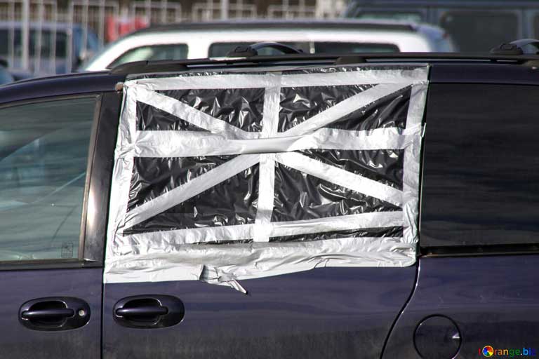 how to cover broken car window